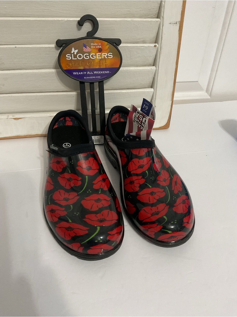 Sloggers Red Poppy Garden Clogs